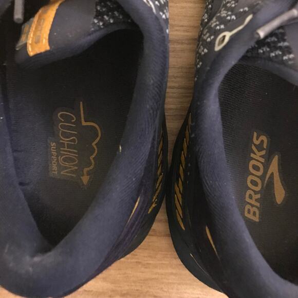 Brooks Adrenaline GTS 22 Blue Peacoat/Grey/Sunflower Running Men’s 13 D - Picture 5 of 7